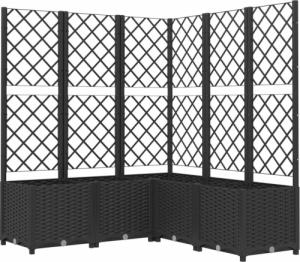 vidaXL Donica ogrodowa z kratką, czarna, 120x120x136 cm, PP 2