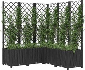 vidaXL Donica ogrodowa z kratką, czarna, 120x120x136 cm, PP 3