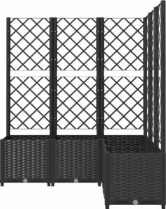 vidaXL Donica ogrodowa z kratką, czarna, 120x120x136 cm, PP 4
