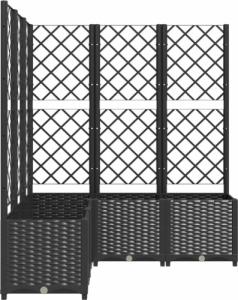 vidaXL Donica ogrodowa z kratką, czarna, 120x120x136 cm, PP 5