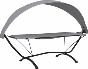 vidaXL Hamak z zadaszeniem, szary, stal i tkanina Oxford 2