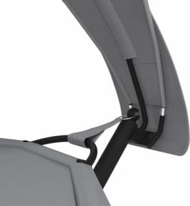 vidaXL Hamak z zadaszeniem, szary, stal i tkanina Oxford 6