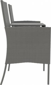 vidaXL 2-osobowa sofa ogrodowa ze stolikiem, polirattan, antracytowa 4