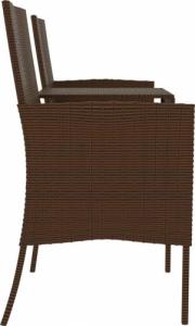 vidaXL 2-osobowa sofa ogrodowa ze stolikiem, rattan PE, brązowa 4