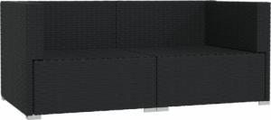 vidaXL 2-osobowa sofa ogrodowa z poduszkami, czarna, polirattan 4
