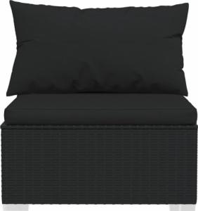 vidaXL 3-osobowa sofa z poduszkami, czarna, polirattan 4
