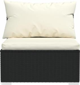 vidaXL 3-osobowa sofa z poduszkami, czarna, polirattanowa 3