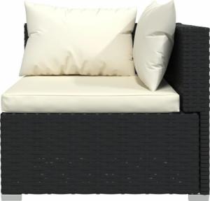 vidaXL 3-osobowa sofa z poduszkami, czarna, polirattanowa 5