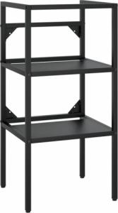vidaXL Stelaż łazienkowy z wbudowaną umywalką, czarny, żelazny 3