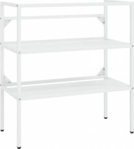 vidaXL Stelaż z wbudowaną umywalką, biały, żelazny 3