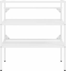 vidaXL Stelaż z wbudowaną umywalką, biały, żelazny 4