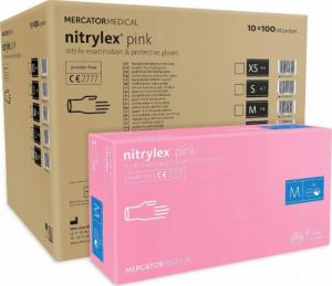 Mercator Medical Rękawice nitrylowe nitrylex pink M karton 10 x 100 szt 1