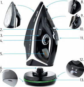 Żelazko Yoer ŻELAZKO Parowe BEZPRZEWODOWE 2600W 5w1 Ceramiczne - YOER X-Boost SI01BK 3