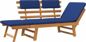 vidaXL Ławka ogrodowa z poduszkami, 2-w-1, 190 cm, drewno akacjowe 6