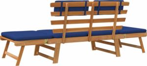 vidaXL Ławka ogrodowa z poduszkami, 2-w-1, 190 cm, drewno akacjowe 8