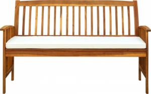 vidaXL Ławka ogrodowa z poduszką, 147 cm, lite drewno akacjowe 3