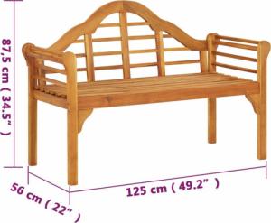 vidaXL Ławka ogrodowa, 125 cm, lite drewno akacjowe 7