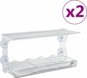 vidaXL Karmniki dla ptaków, na parapet, 2 szt., akryl, 30x12x15 cm 2