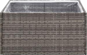vidaXL Donica ogrodowa, szara, 80x80x40 cm, rattan PE 4