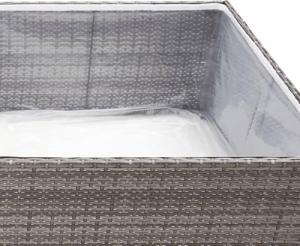 vidaXL Donica ogrodowa, szara, 80x80x40 cm, rattan PE 5