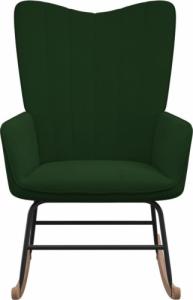 vidaXL Fotel bujany, ciemnozielony, tapicerowany aksamitem 3