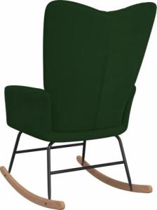 vidaXL Fotel bujany, ciemnozielony, tapicerowany aksamitem 4
