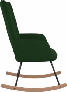 vidaXL Fotel bujany, ciemnozielony, tapicerowany aksamitem 5