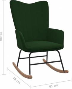 vidaXL Fotel bujany, ciemnozielony, tapicerowany aksamitem 7