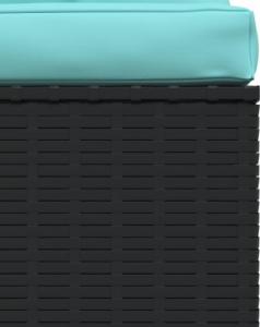 vidaXL Moduł sofy środkowej z poduszkami, czarny, rattan PE 6