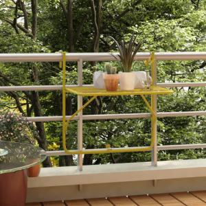 vidaXL Stolik balkonowy, złoty, 60x40 cm, stalowy 1