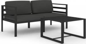 vidaXL 3-cz. zestaw mebli ogrodowych, poduszki, aluminium, antracyt 2
