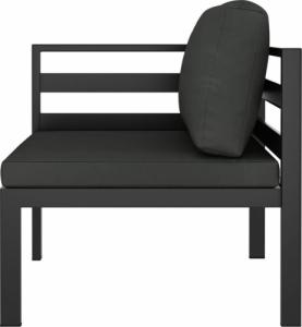 vidaXL 3-cz. zestaw mebli ogrodowych, poduszki, aluminium, antracyt 4