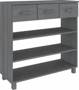 vidaXL Stolik konsolowy, ciemnoszary, 90x35x90 cm, lite drewno sosnowe 2
