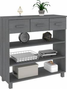 vidaXL Stolik konsolowy, ciemnoszary, 90x35x90 cm, lite drewno sosnowe 4