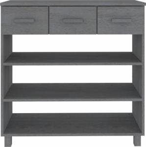 vidaXL Stolik konsolowy, ciemnoszary, 90x35x90 cm, lite drewno sosnowe 5