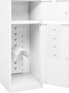 vidaXL Szafka na siodło, biała, 53x53x140 cm, stalowa 5