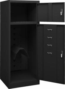 vidaXL Szafka na siodło, czarna, 53x53x140 cm, stalowa 5