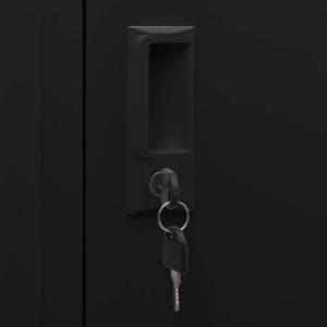 vidaXL Szafka na siodło, czarna, 53x53x140 cm, stalowa 8