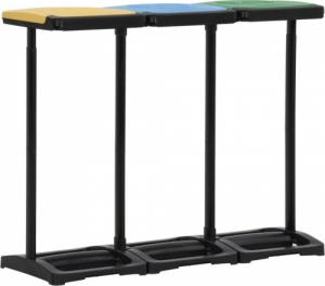 vidaXL Stojak na worki na śmieci z pokrywami, 240-330 L, kolory, PP 4