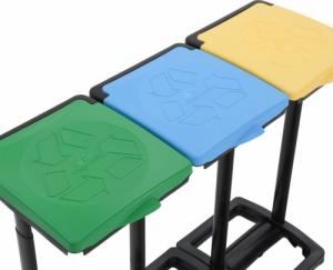 vidaXL Stojak na worki na śmieci z pokrywami, 240-330 L, kolory, PP 6