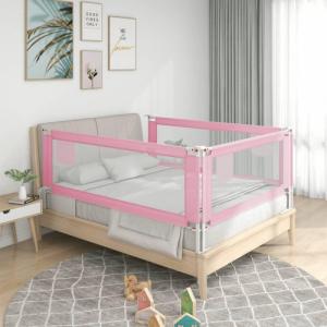 vidaXL Barierka do łóżeczka dziecięcego, różowa, 140x25 cm, tkanina 1