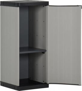 Szafa ogrodowa vidaXL Szafka ogrodowa z 1 półką, szaro-czarna, 35x40x85 cm 3