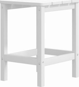 vidaXL Krzesła Adirondack z podnóżkami i stolikiem, HDPE, białe 6