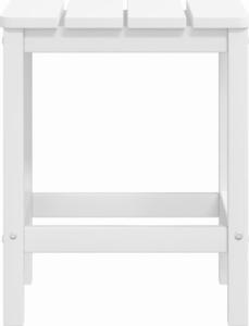 vidaXL Krzesła Adirondack z podnóżkami i stolikiem, HDPE, białe 7
