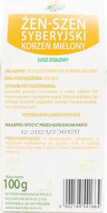 Natura Wita Żeń-szeń syberyjski korzeń mielony 100g NATURA WITA 3