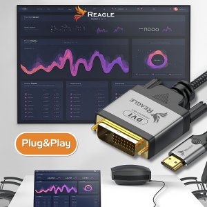 Kabel Reagle HDMI - DVI-D 2m srebrny (RHDV200P) 8