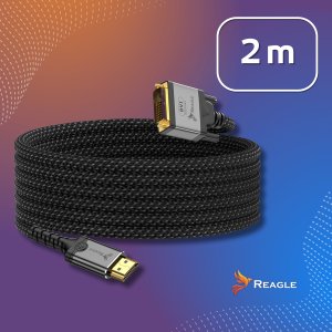 Kabel Reagle HDMI - DVI-D 2m srebrny (RHDV200P) 9