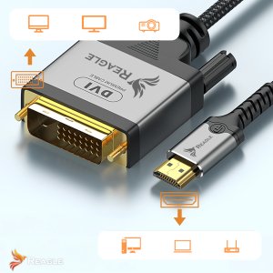 Kabel Reagle HDMI - DVI-D 3m srebrny (RHDV300P) 3