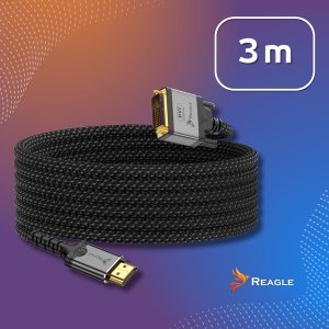 Kabel Reagle HDMI - DVI-D 3m srebrny (RHDV300P) 7