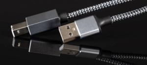 Kabel USB Reagle USB-A - USB-B 1 m Czarno-srebrny 5